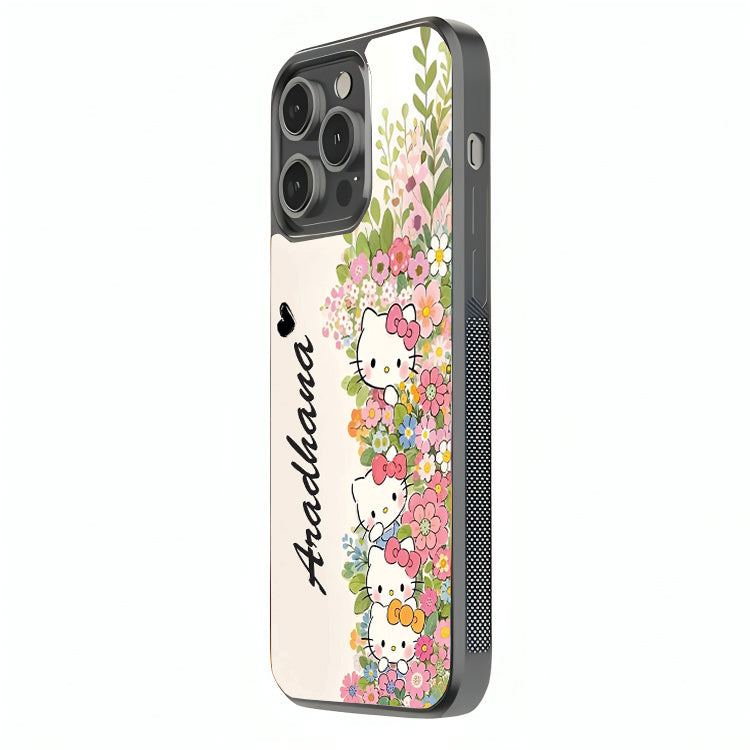 Kitty Garden Bloom Glass Cover
