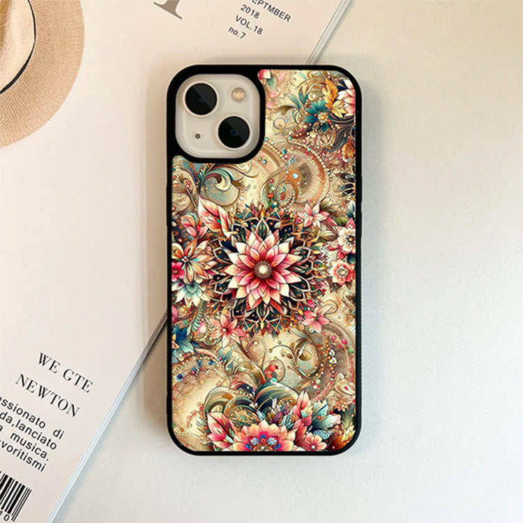 Abstract Floral Seamless Glass Cover