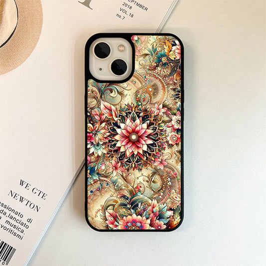 Abstract Floral Seamless Glass Cover