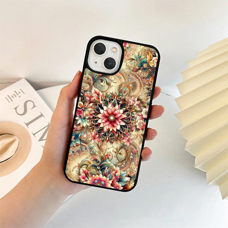 Abstract Floral Seamless Glass Cover