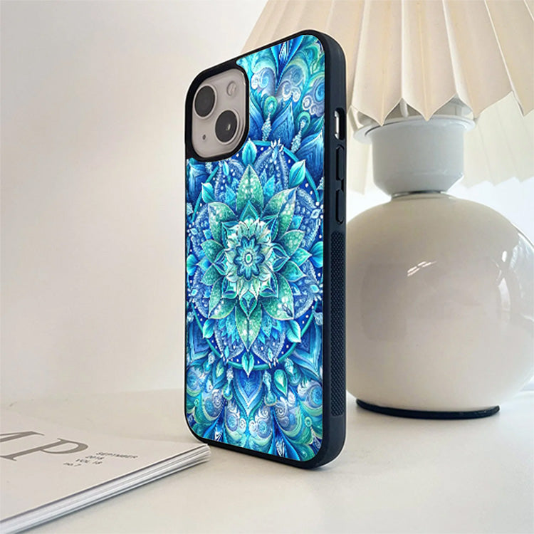 Blue Mandala Zen Art Mandala Glass Cover