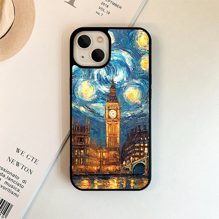 Clock Tower Night Stery Glass Cover