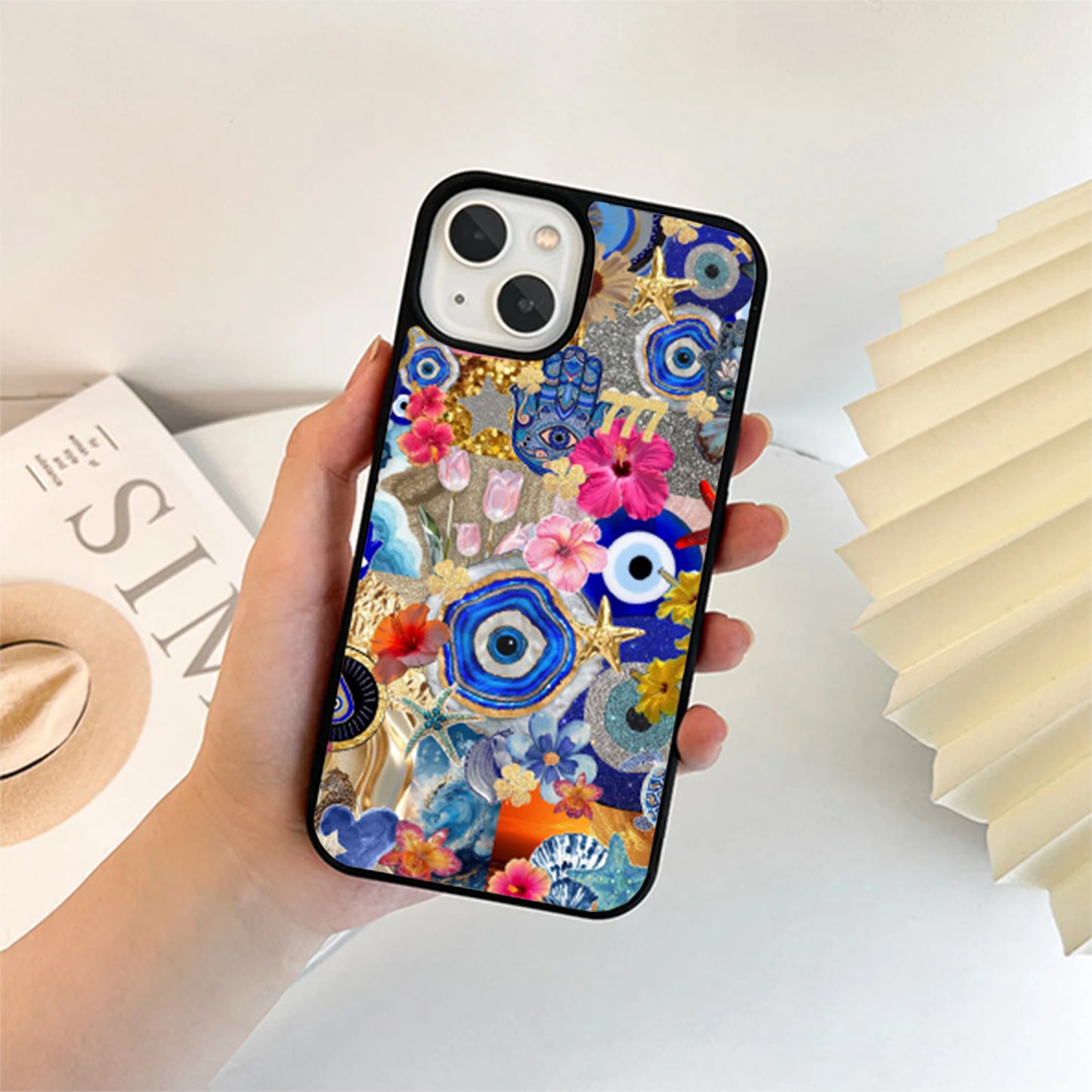 Colourful Evil Eyes Glass Cover