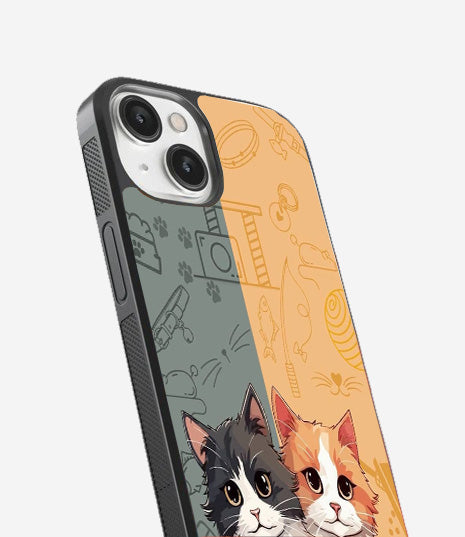 Dynamic Duo Cats Glass Cover