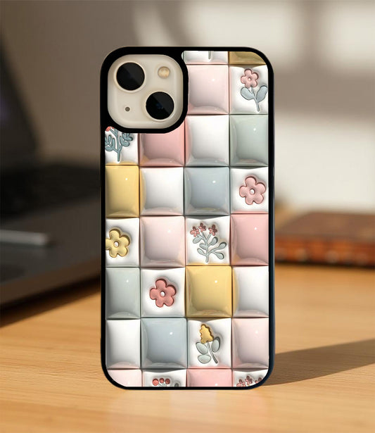 Floral Tile Garden Glass Cover