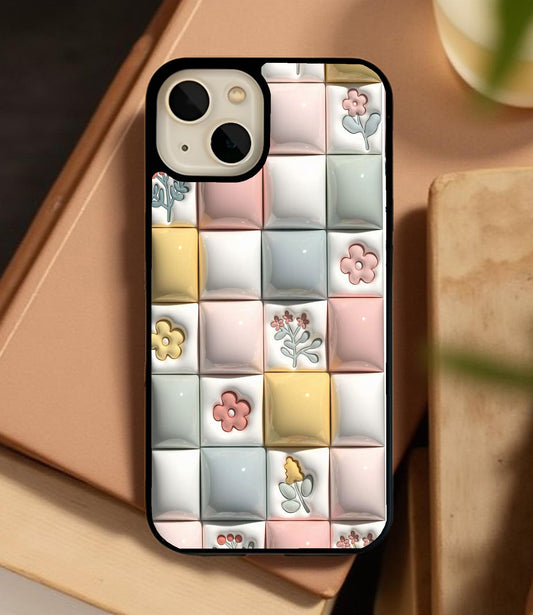 Floral Tile Garden Glass Cover