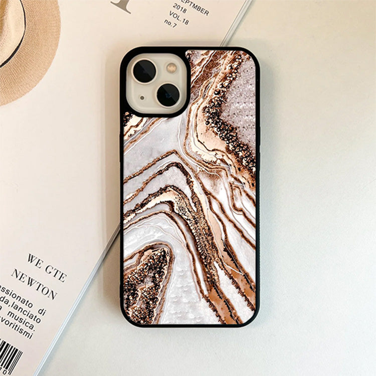 Golden and White Veins Glass Cover