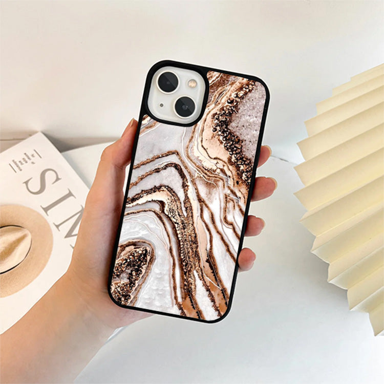 Golden and White Veins Glass Cover