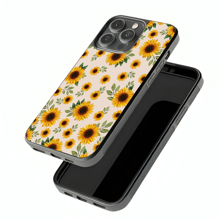 Golden Sunflower Field Glass Cover