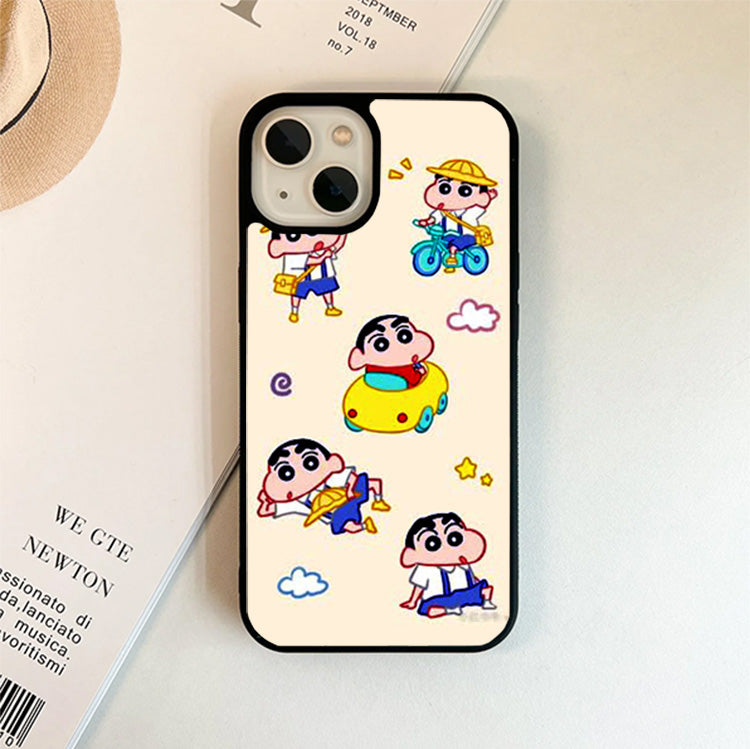 Peach Shinchan Glass Cover