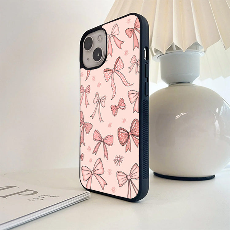 Peach Ribbon Glass Cover