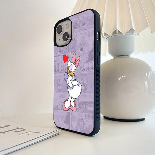 Purple  Daisy Duck Glass Cover