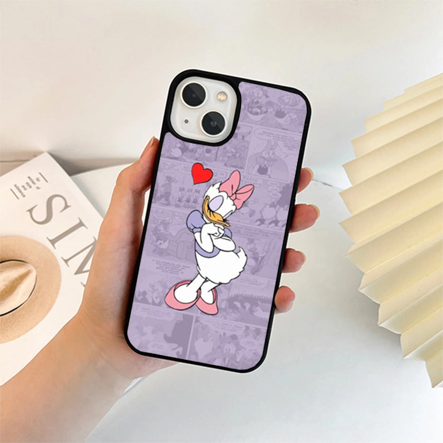 Purple Daisy Duck Glass Cover