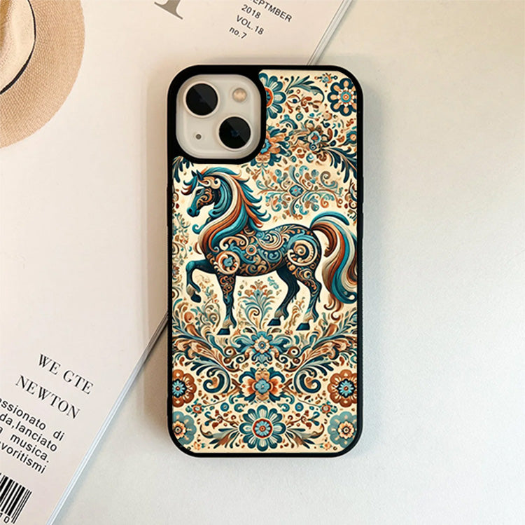 Regal Floral Staliion Glass Case