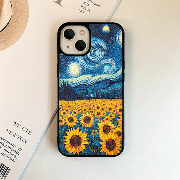 Sun Flower Night Stery Glass Cover