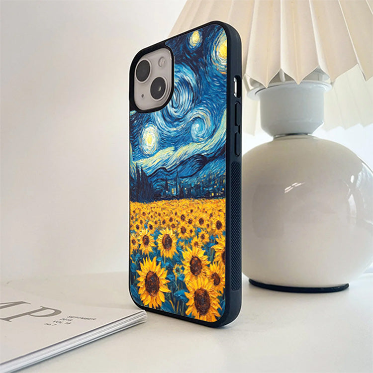 Sun Flower Night Stery Glass Cover