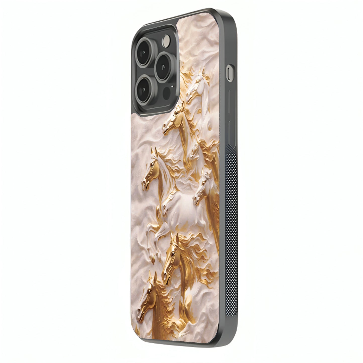 Seven Lucky Horse Glass Cover