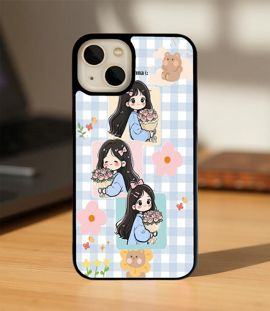 Sweet Blossom Girl Glass Cover