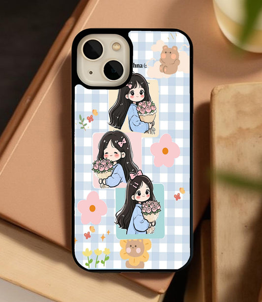 Sweet Blossom Girl Glass Cover