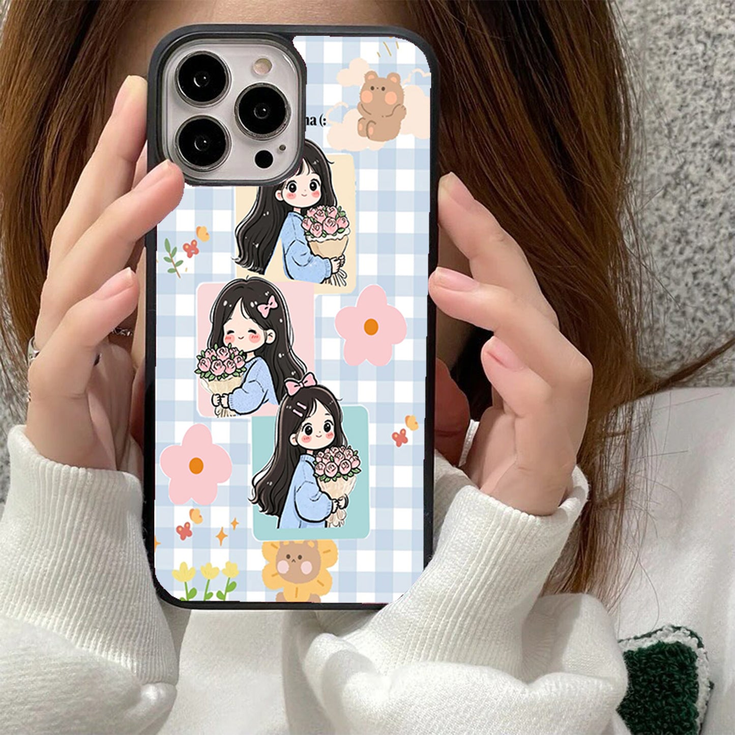 Sweet Blossom Girl Glass Cover