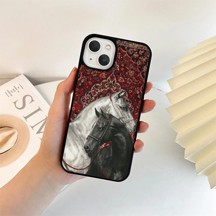 The Red Tapestry Horse Glass Cover