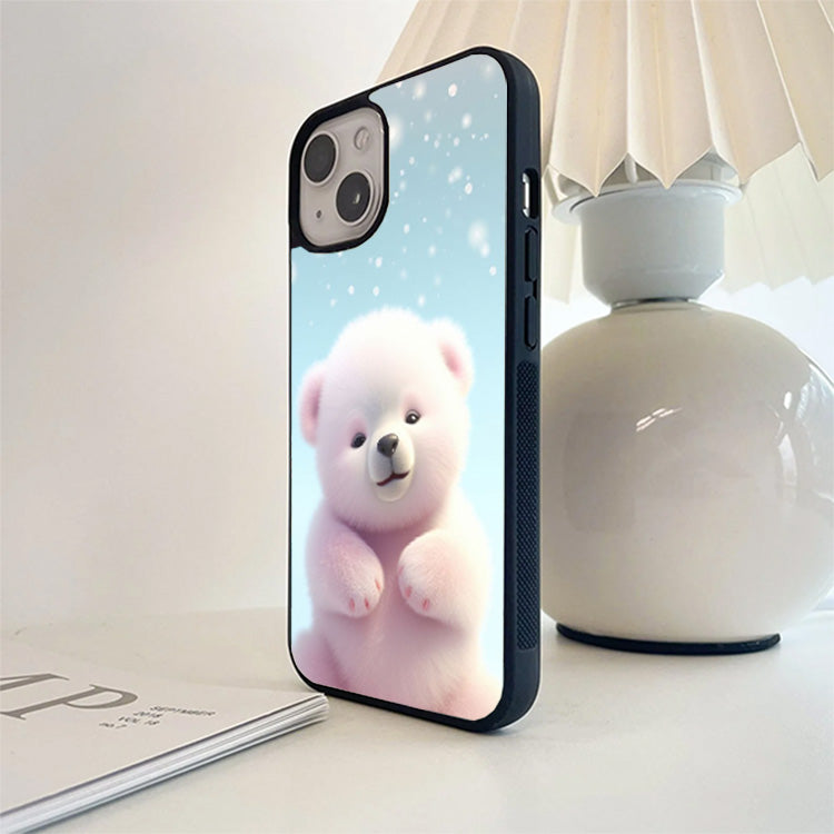 White Teddy Glass Case