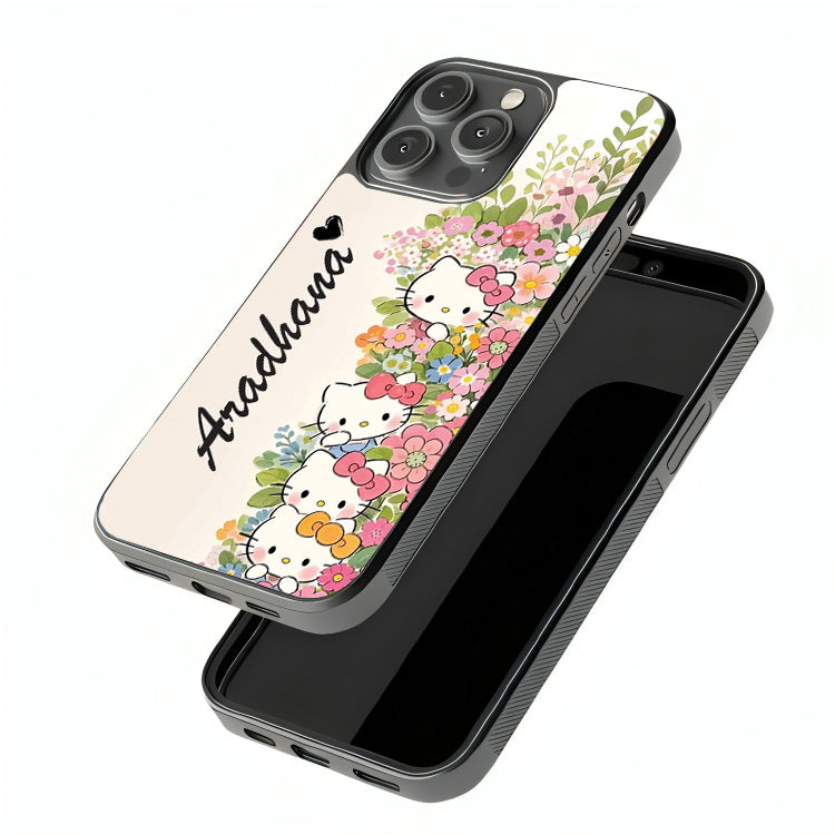 Kitty Garden Bloom Glass Cover