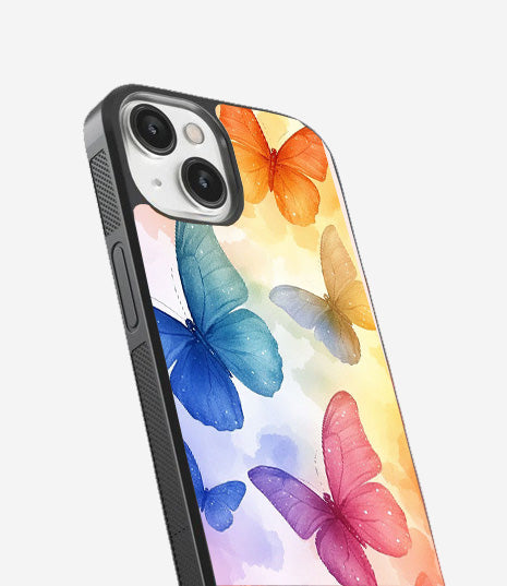 Multi Color Buterfly Glass Cover