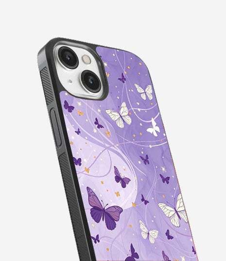 Purple & White Butterflies Glass Cover
