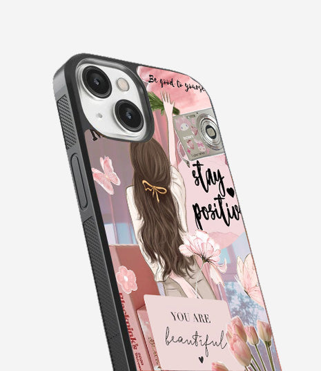 Stay Positive Glass Cover