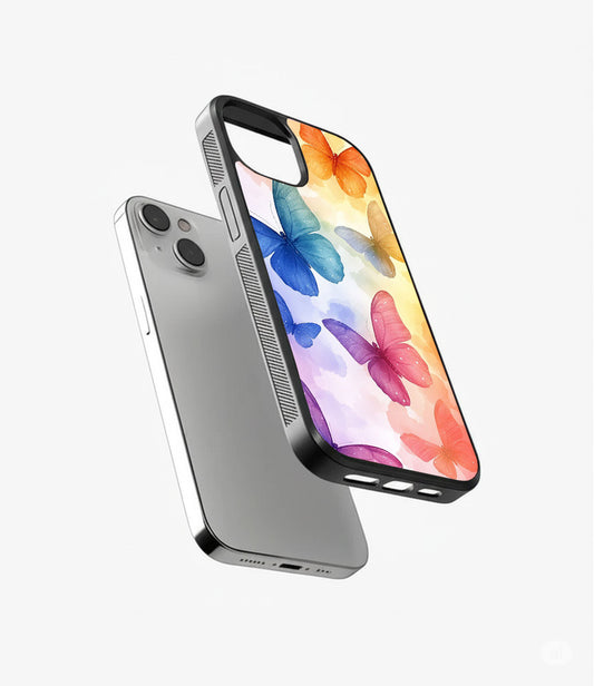 Multi Color Buterfly Glass Cover