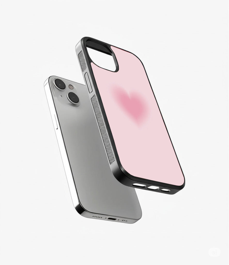 Pastel Pink Heart Glass Cover