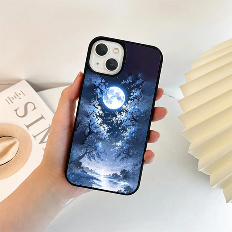 Full Moon in Mid Night Glass Cover