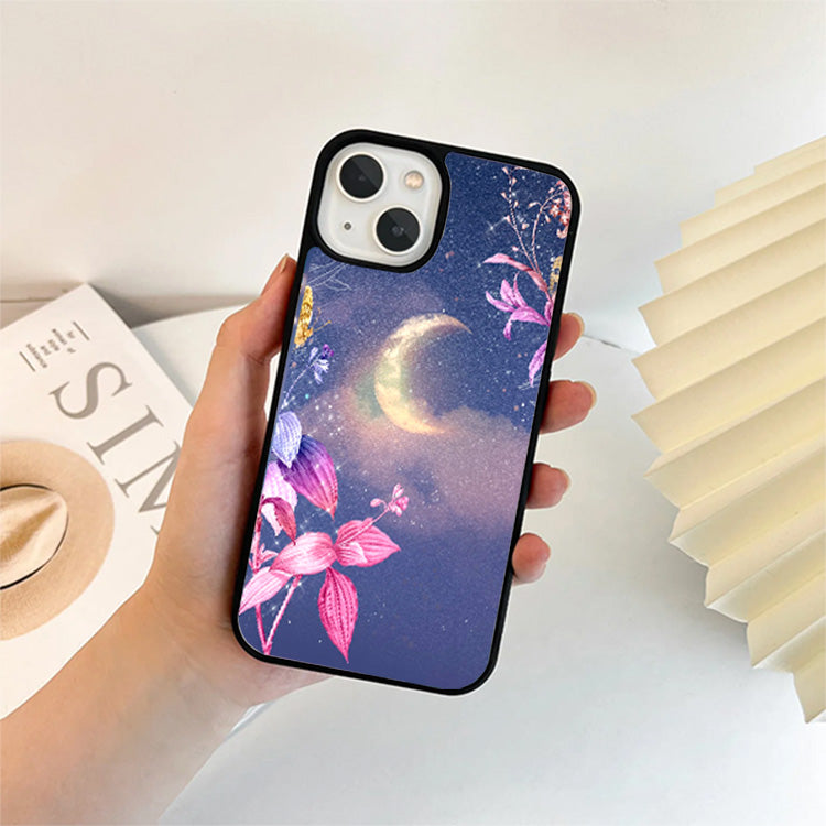 Lighting Moon with Flower Glass Case