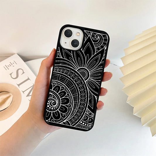 Beautiful Flower Design Mandala Glass Cover