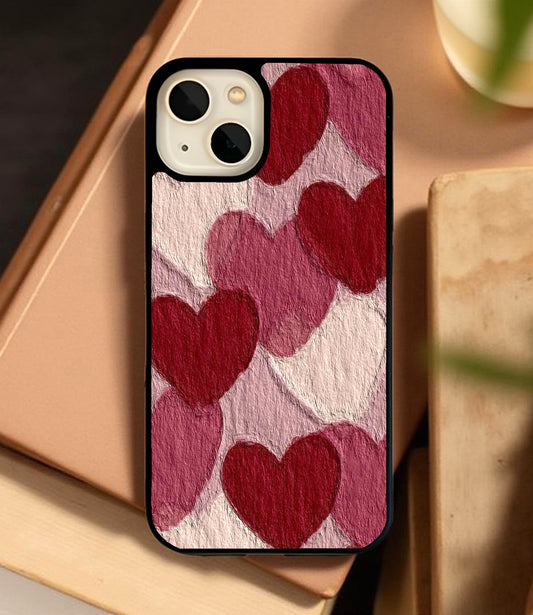 Aesthetic Red Heart Glass Cover