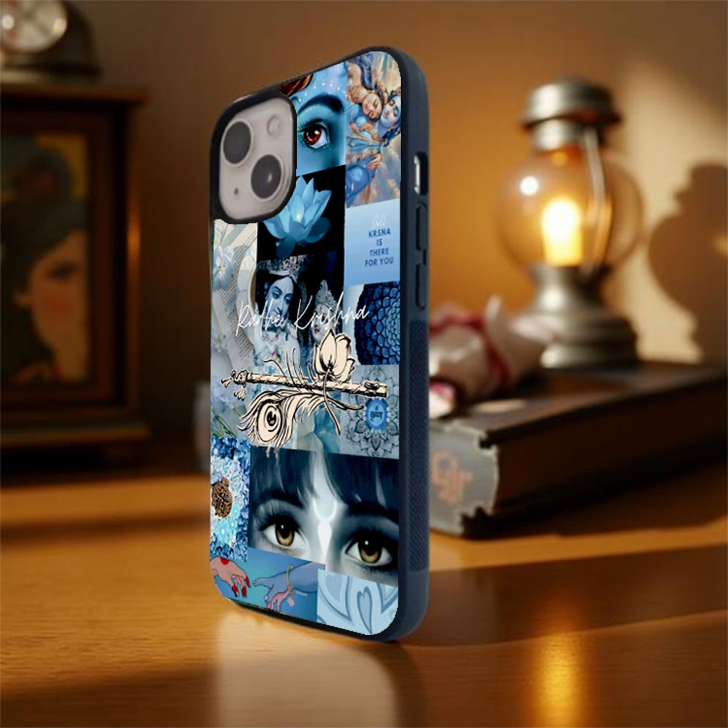 Radha Krishna Collage Glass Cover
