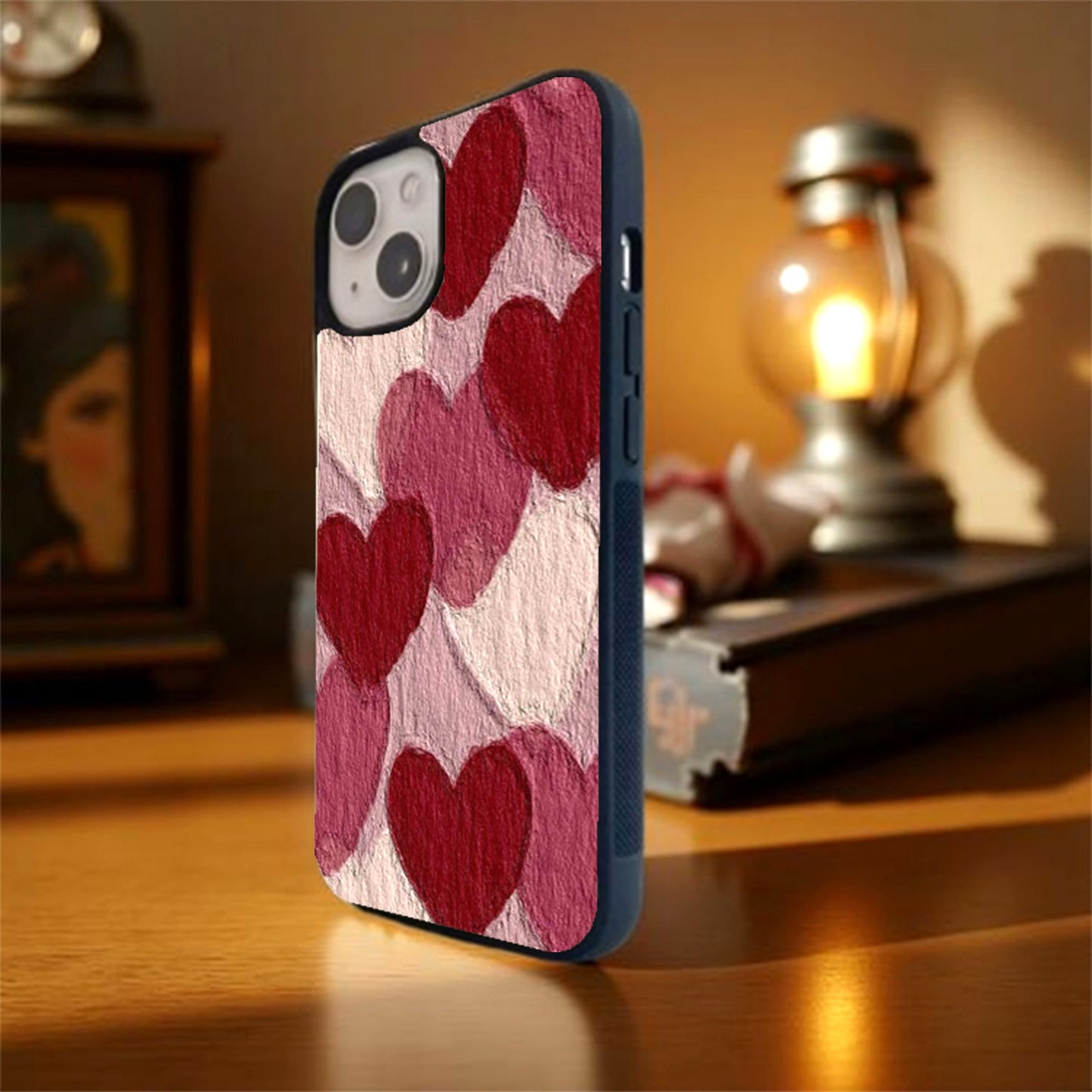 Aesthetic Red Heart Glass Cover