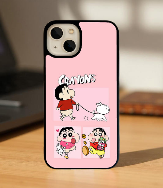 Playful Shin-chan Glass Cover