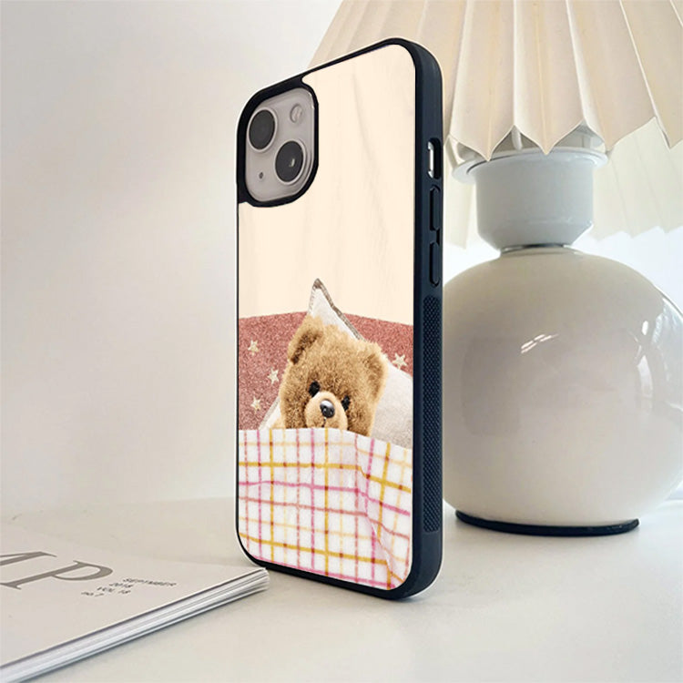 Sleeping Teddy Bear Glass Case