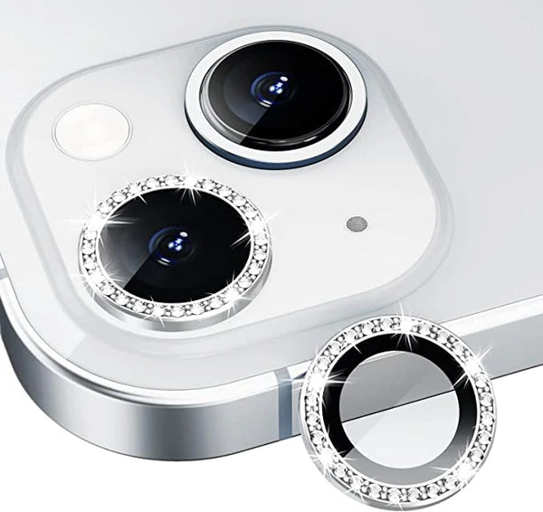 iPhone 13 Series Diamond Camera Lens Protector for Apple | HD Clear Real Glass Protection + Metal Alloy Full Fit Lens Ring Cover