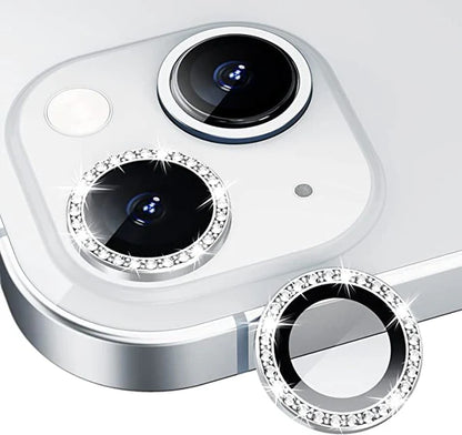 iPhone 13 Series Diamond Camera Lens Protector for Apple | HD Clear Real Glass Protection + Metal Alloy Full Fit Lens Ring Cover