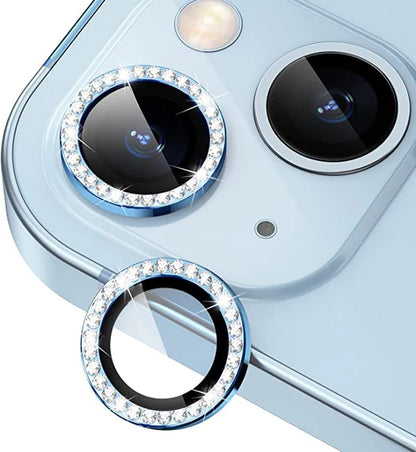 iPhone 15 Series Diamond Camera Lens tector for Apple | HD Clear Real Glass tection + Metal Alloy Full Fit Lens Ring Cover