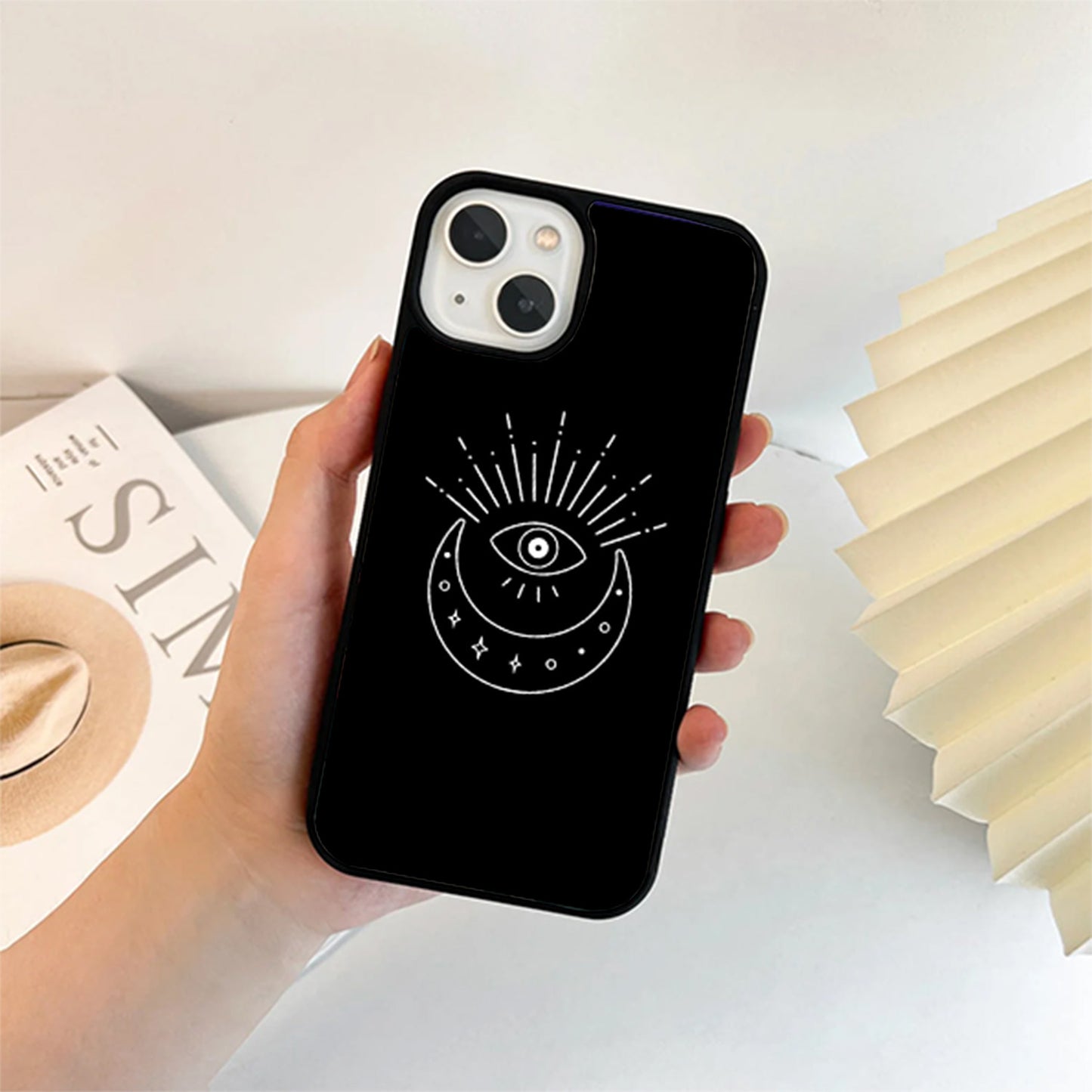 Black Evil Eye Glass Cover