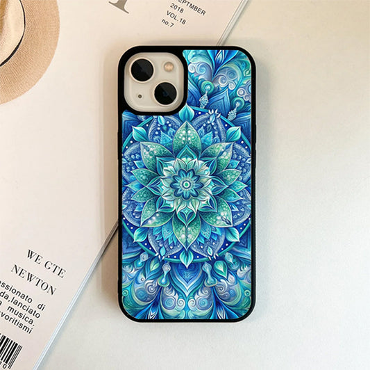 Blue Mandala Zen Art Mandala Glass Cover