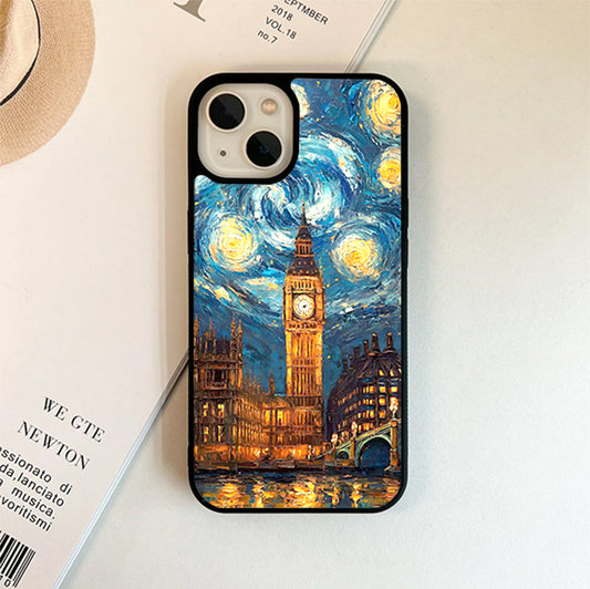 Clock Tower Night Stery Glass Cover
