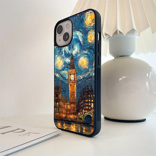 Clock Tower Night Stery Glass Cover