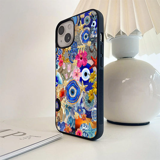 Colourful Evil Eyes Glass Cover