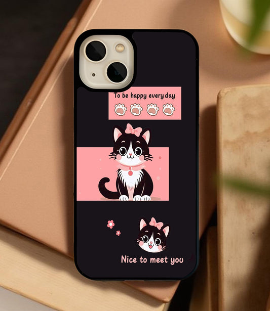 Chic Kitty Charm Glass Cover