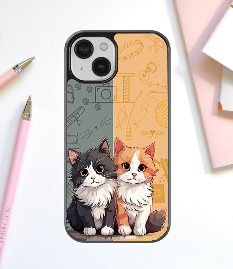 Dynamic Duo Cats Glass Cover